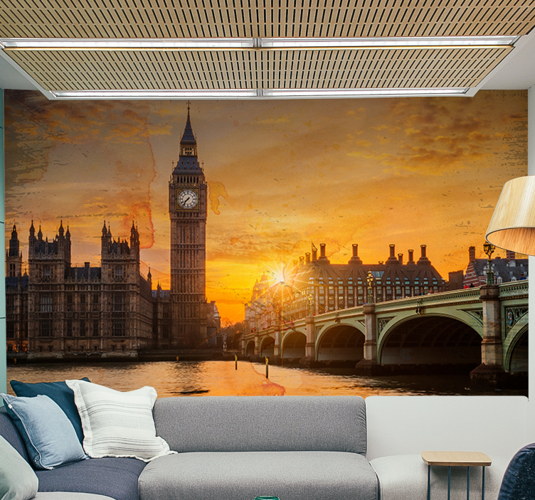 London wall mural historic london sunset - TenStickers