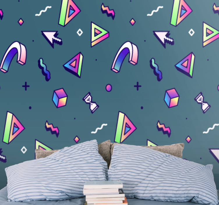 Love wall mural geometric shape discovery - TenStickers