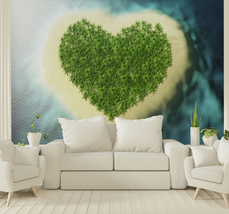 Love wall mural heart-shaped haven - TenStickers