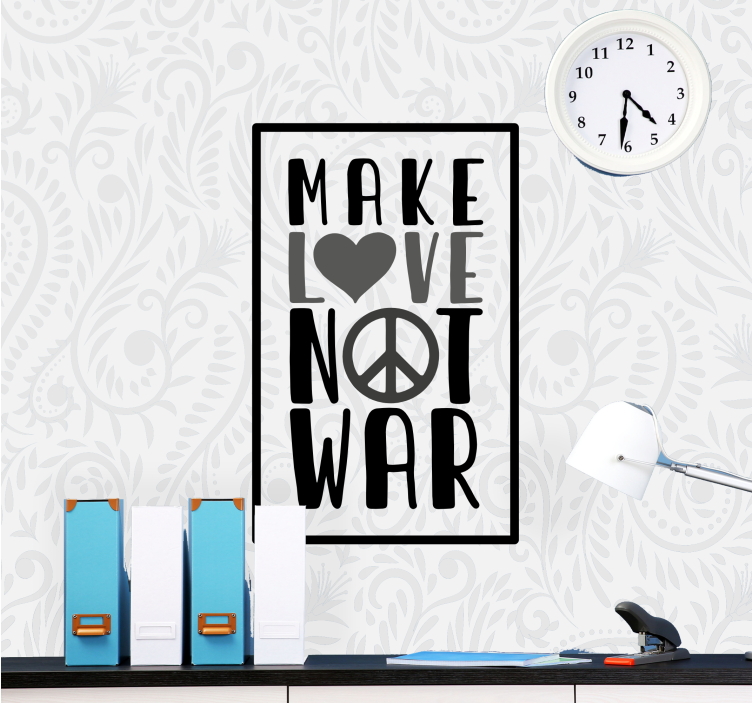 Love wall mural make love not war - TenStickers