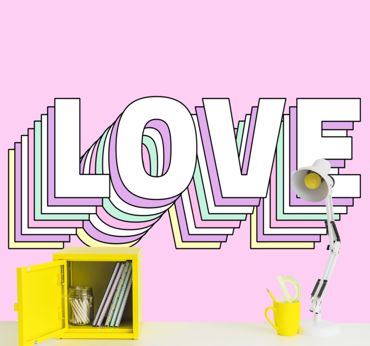 Love wall mural with artistic typography design - TenStickers