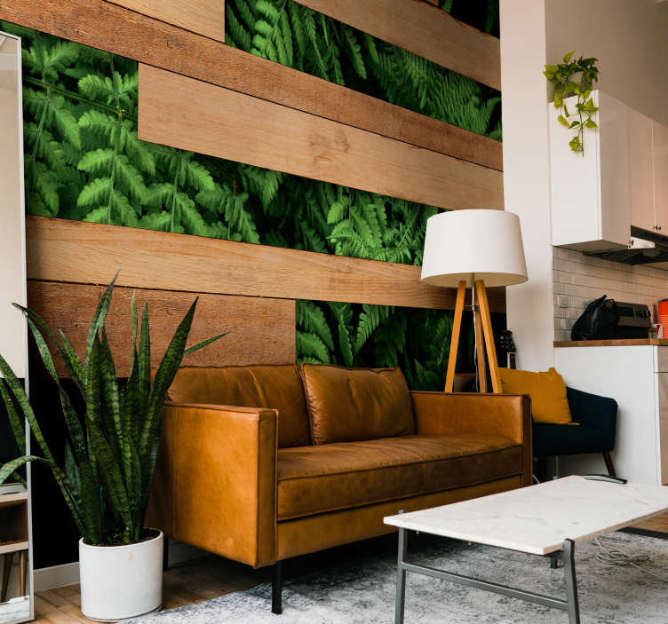Lush greenery layers nature wall mural - TenStickers