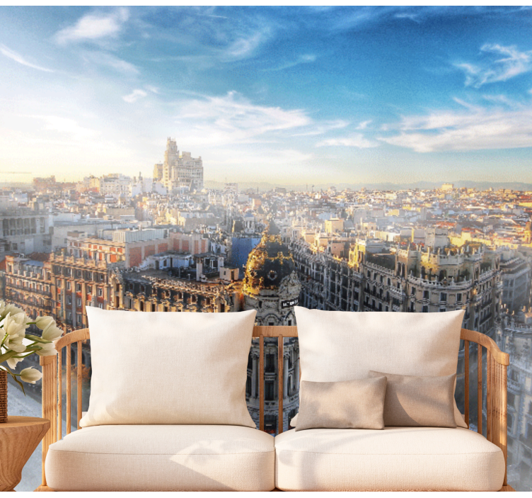 Madrid wall mural madrid cityscape view - TenStickers