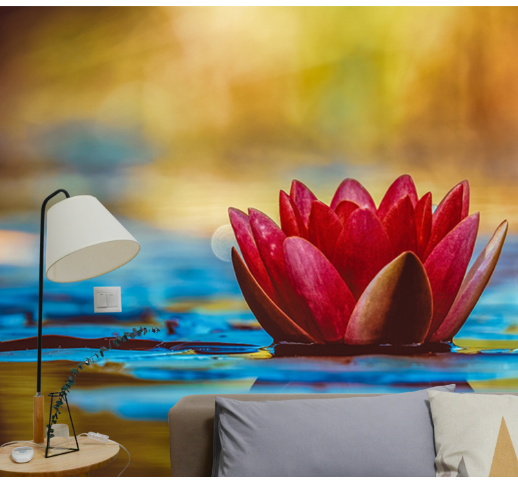 Magnolia wall mural graceful water lily - TenStickers