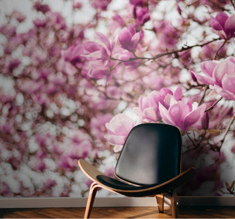 Magnolia wall mural magnolia blossom showcase - TenStickers