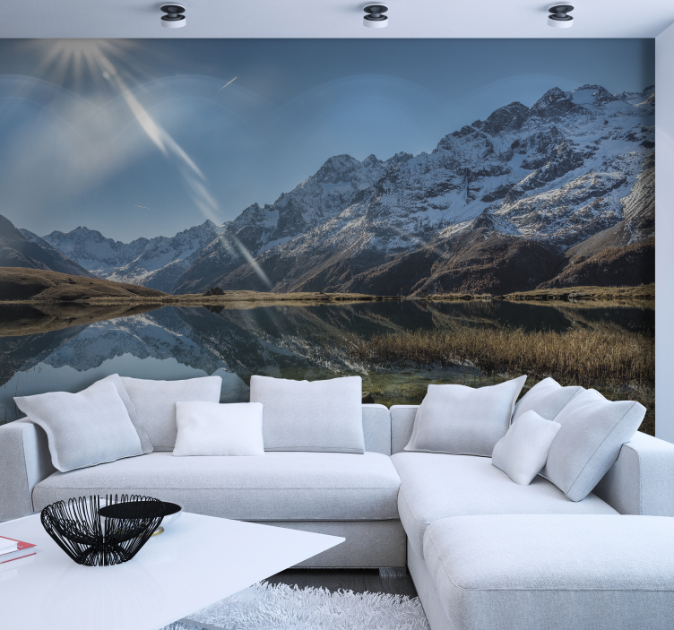 Majestic Mountain Reflection landscape wall mural - TenStickers
