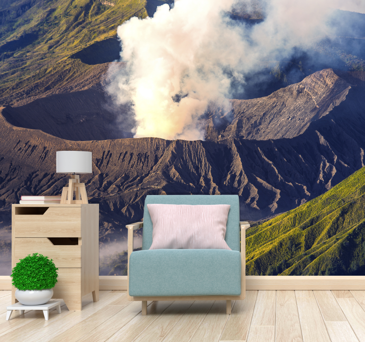 Majestic Volcano Eruption mountain wall mural - TenStickers