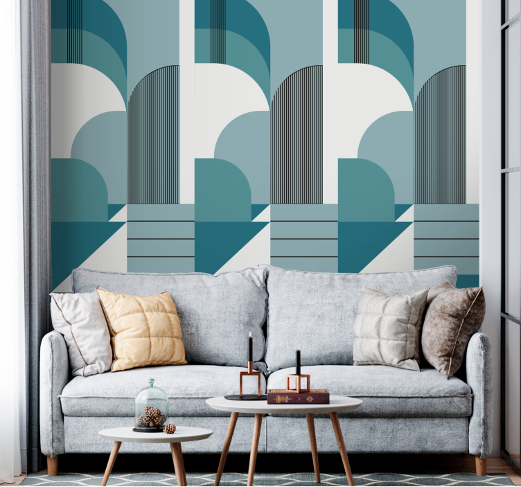 Modern wall mural geometric pattern design - TenStickers