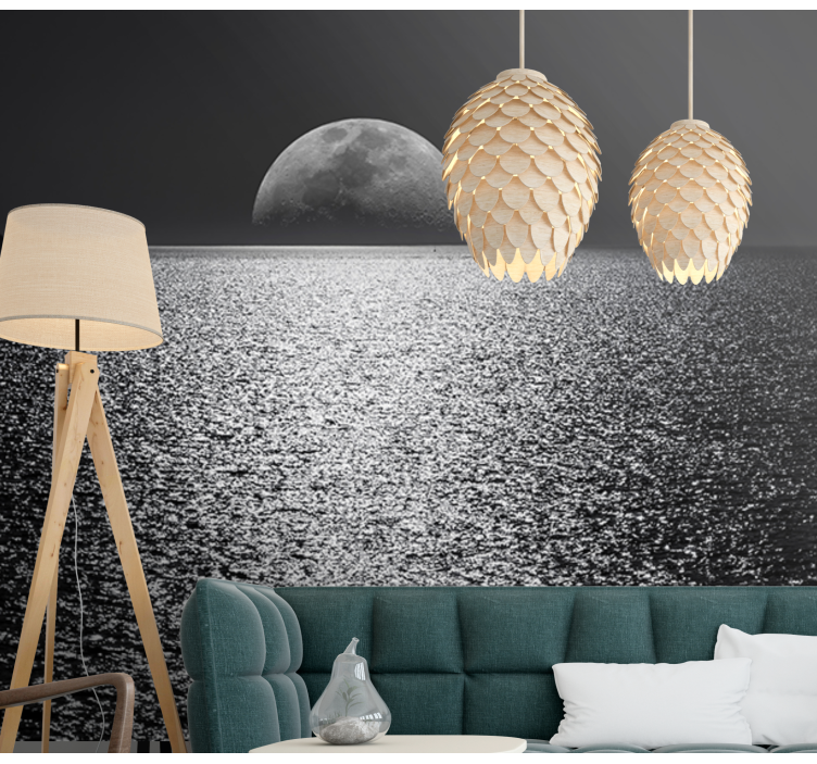 Moonlit view sea animals wall mural - TenStickers