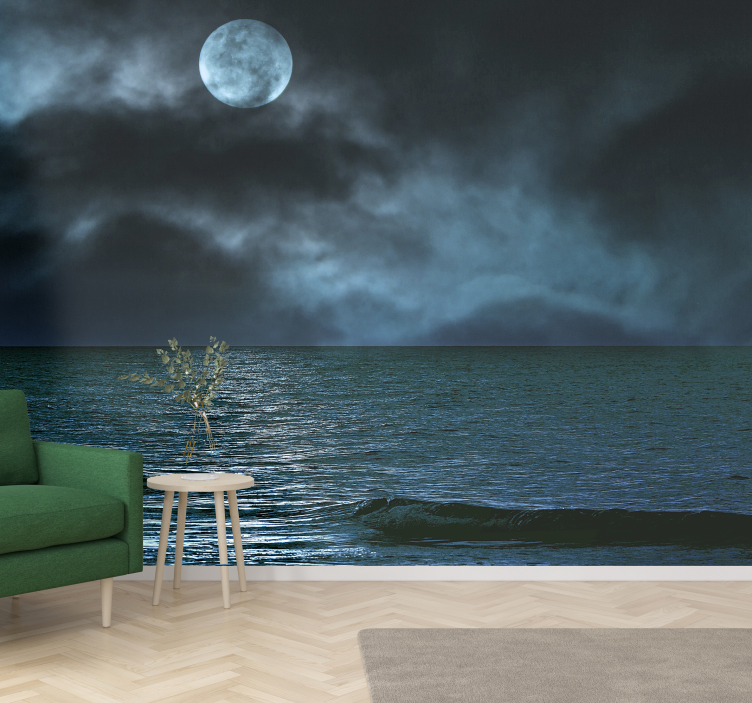 Moonlit Seascape sea animals wall mural - TenStickers