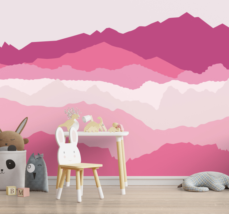 Mountain Layer Silhouette landscape wall mural - TenStickers