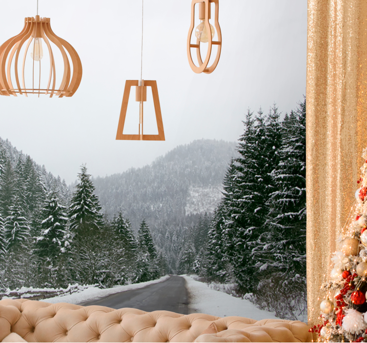 Mountain wall mural icy mountain scenery - TenStickers