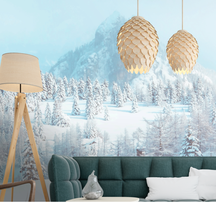 Mountain wall mural icy peak landscape - TenStickers