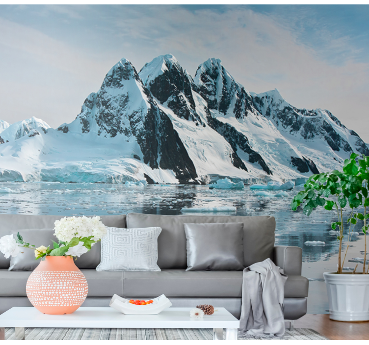Mountain wall mural majestic frosty peaks - TenStickers