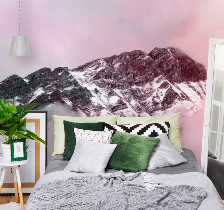 Mountain wall mural snowy mountain peak - TenStickers