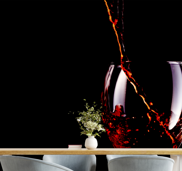 Music wall mural flowing wine splash - TenStickers