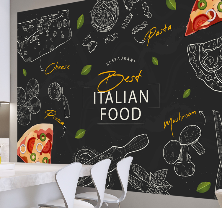 Music wall mural italian culinary delights - TenStickers