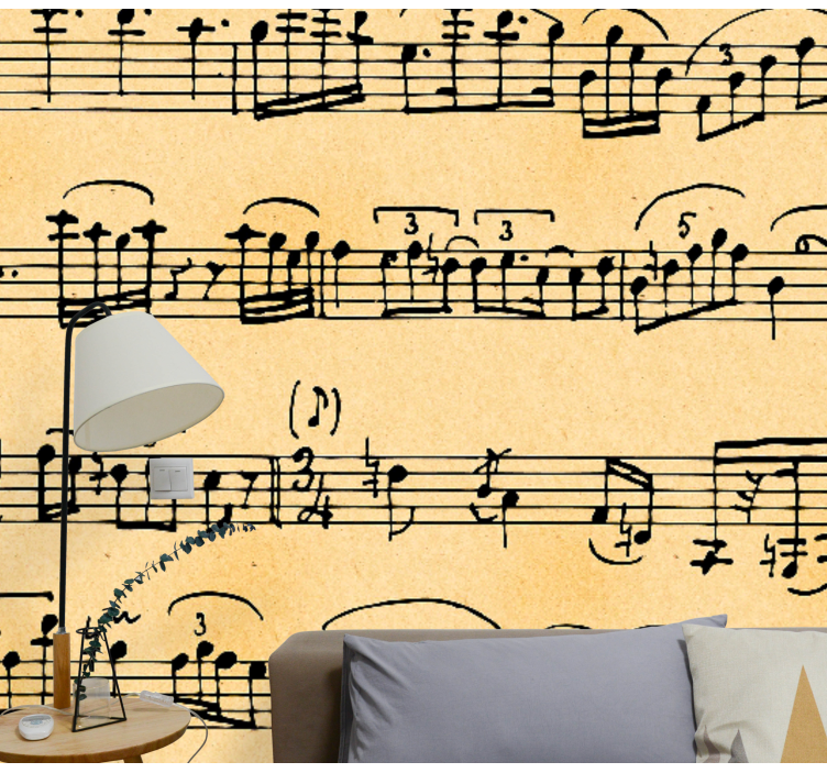 Music wall mural music score designs - TenStickers