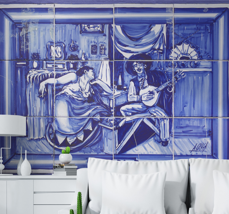Musician and Muse love wall mural - TenStickers