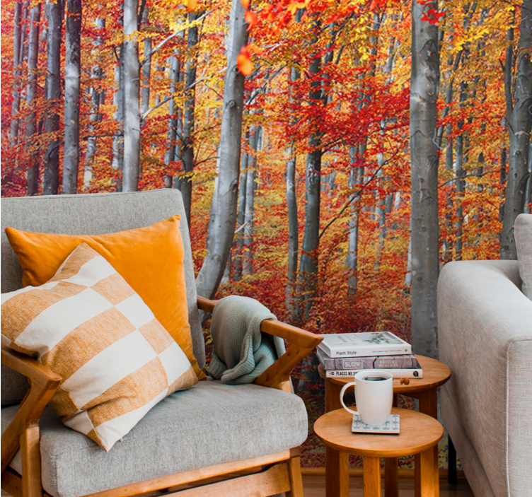 Nature wall mural autumn forest landscape - TenStickers