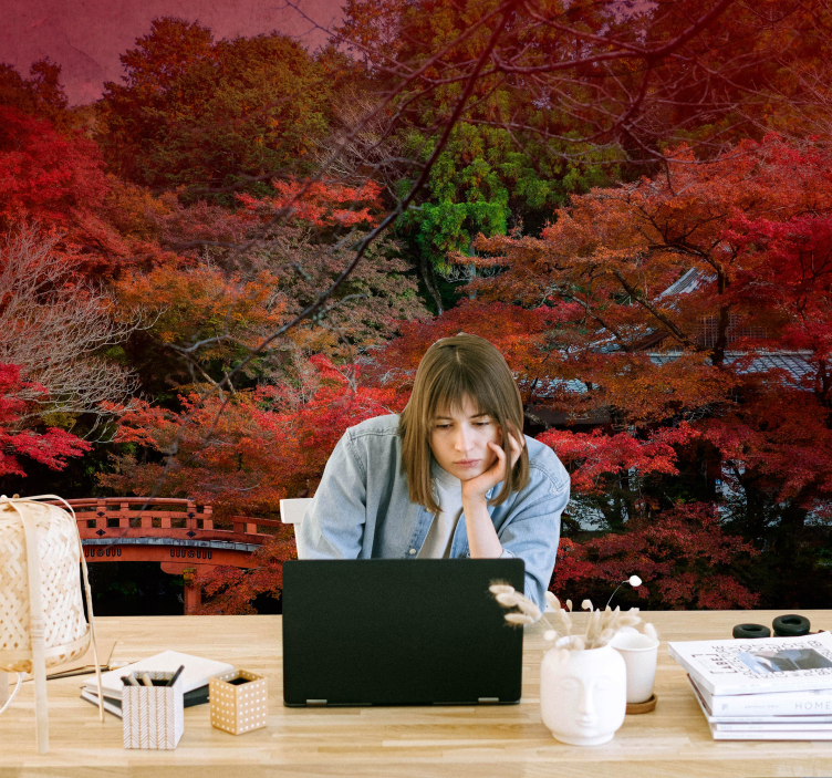 Nature wall mural autumn tranquility - TenStickers