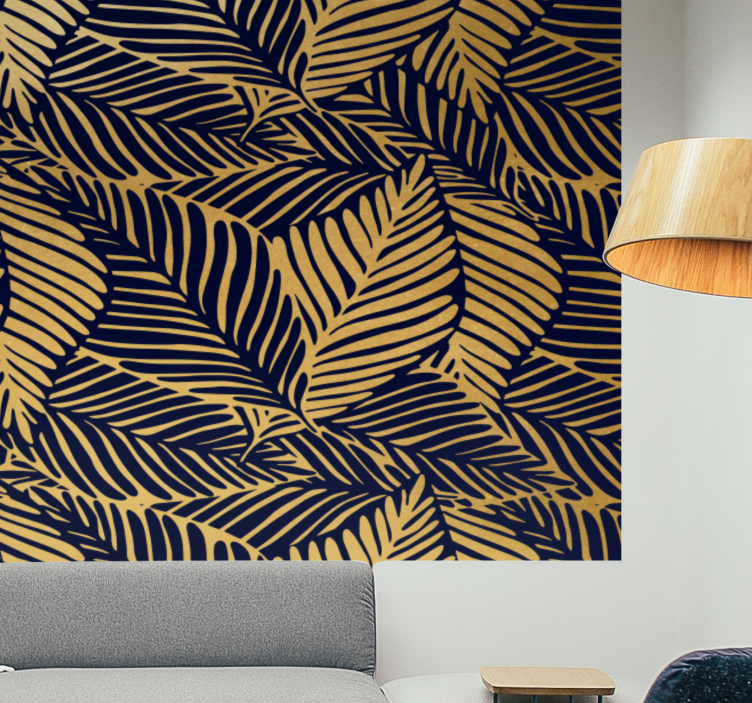 Nature wall mural detailed leaf patterns - TenStickers