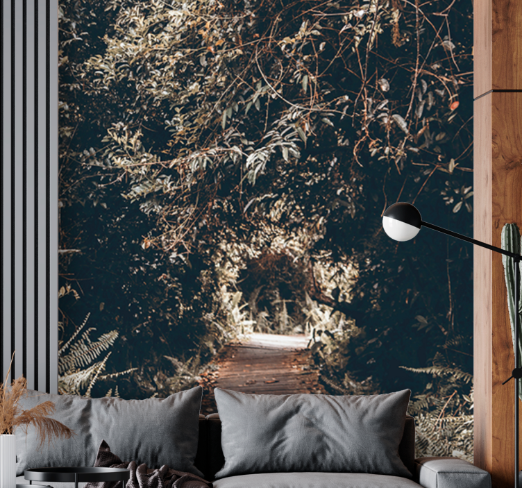 Nature wall mural forest trail path - TenStickers