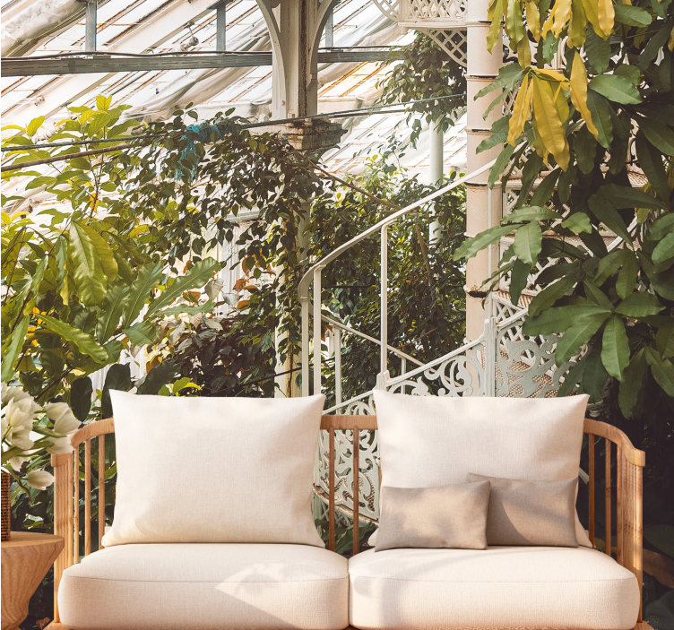 Nature wall mural lush greenery oasis - TenStickers