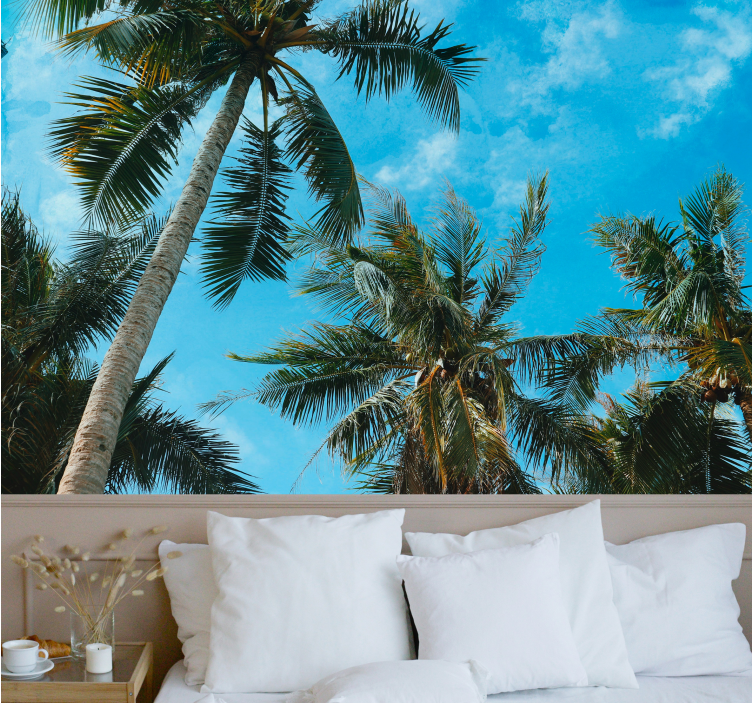 Nature wall mural palm trees in the sky - TenStickers
