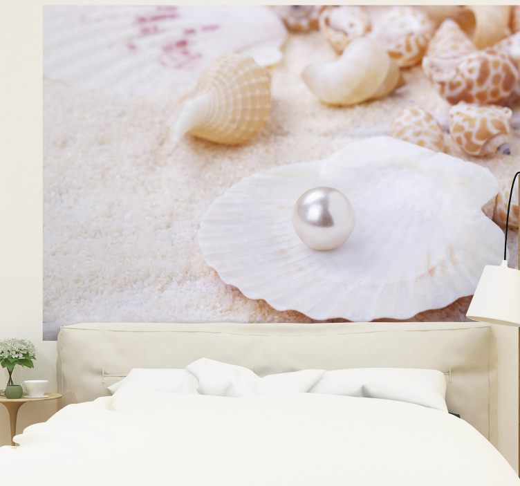 Nature wall mural shells with pearl - TenStickers
