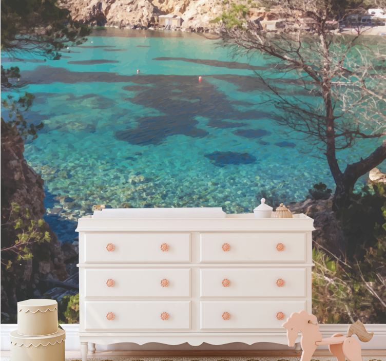 Nature wall mural tranquil coastal view - TenStickers