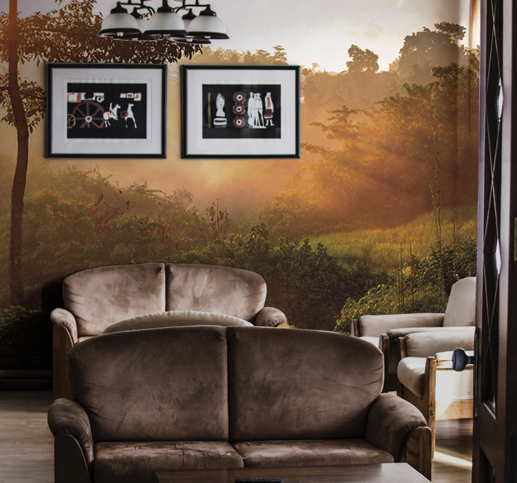 Nature wall mural tranquil forest scene - TenStickers