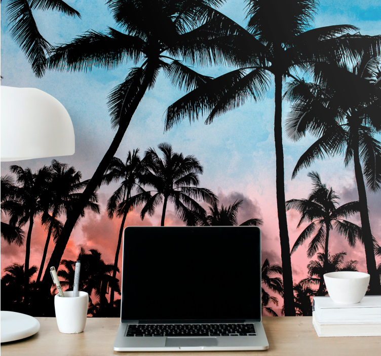 Nature wall mural tropical palm shadows - TenStickers