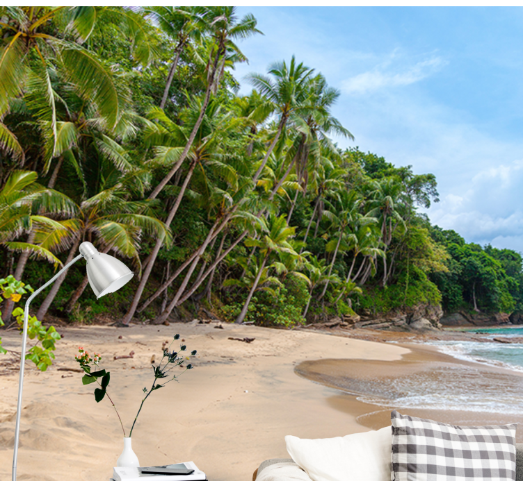 Nature wall mural tropical shore oasis - TenStickers