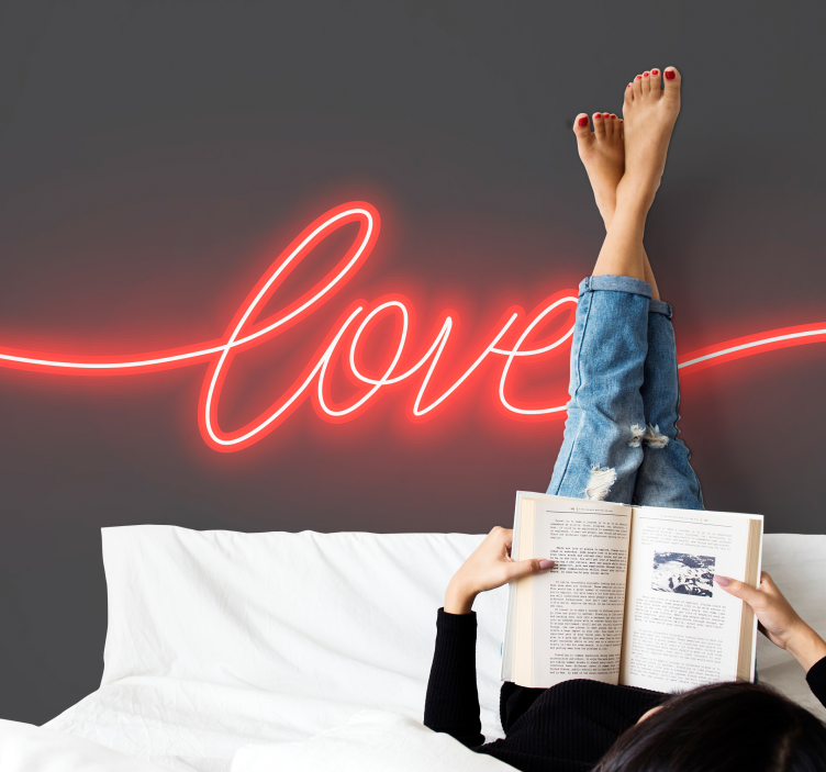 Neon Affection Emblem love wall mural - TenStickers