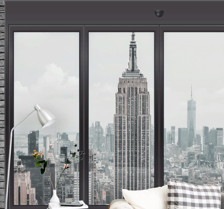 New york wall mural empire state urban skyline - TenStickers