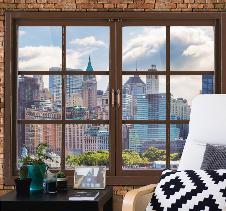 New york wall mural skyline views of manhattan - TenStickers