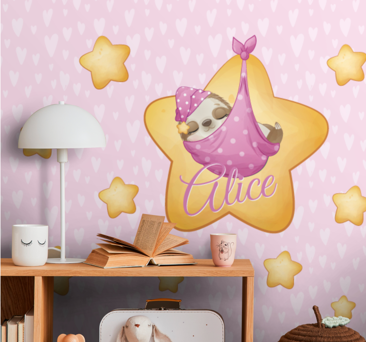 Nursery wall mural sloth in star - TenStickers