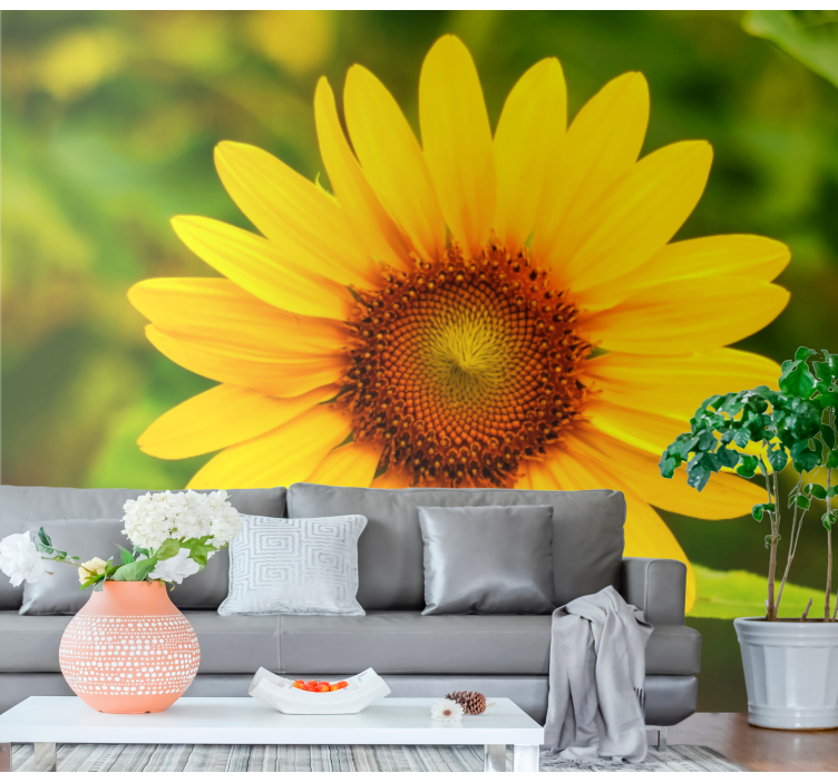 One simple sun flower wall mural - TenStickers