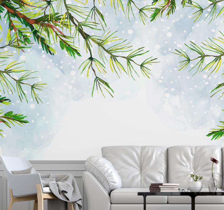 Pine Branches Overhead nature wall mural - TenStickers
