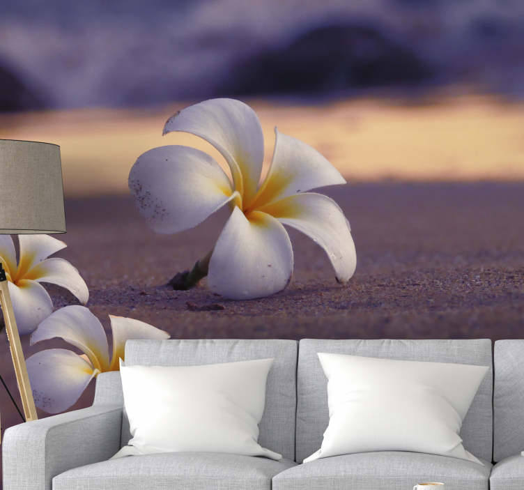 Poppy wall mural tropical flower trio - TenStickers