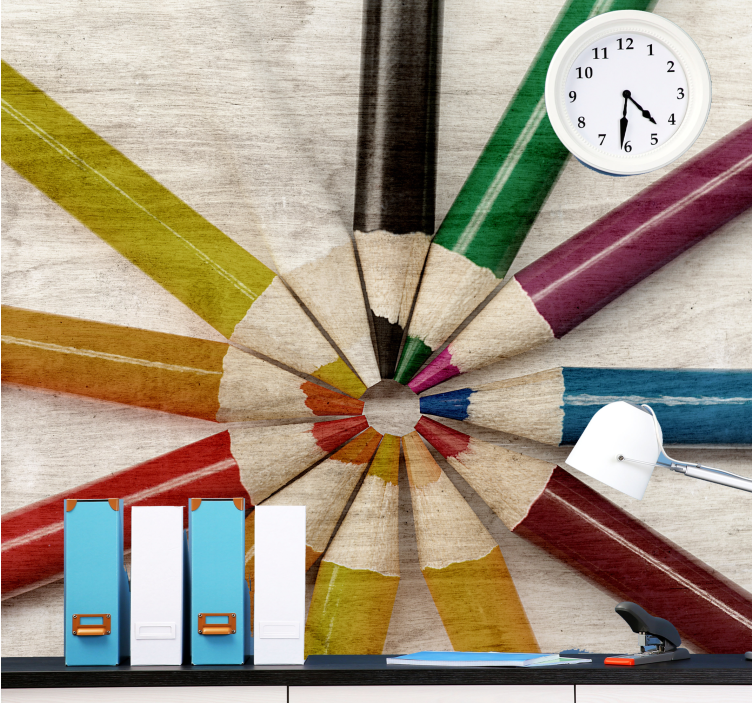Quote wall mural colorful pencil display - TenStickers