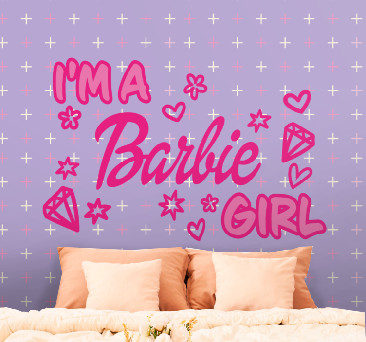 Quote wall mural i'm a barbie girl - TenStickers