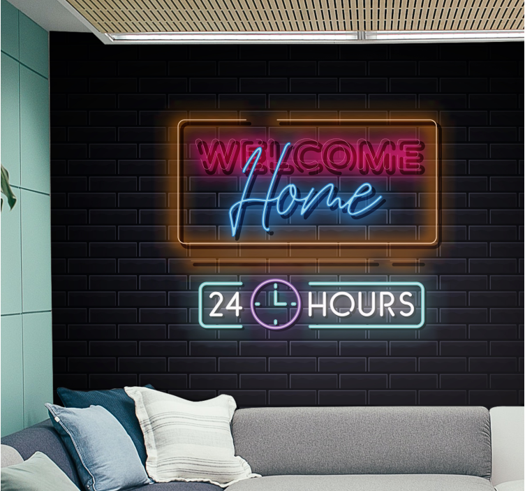 Quote wall mural welcome home all day - TenStickers