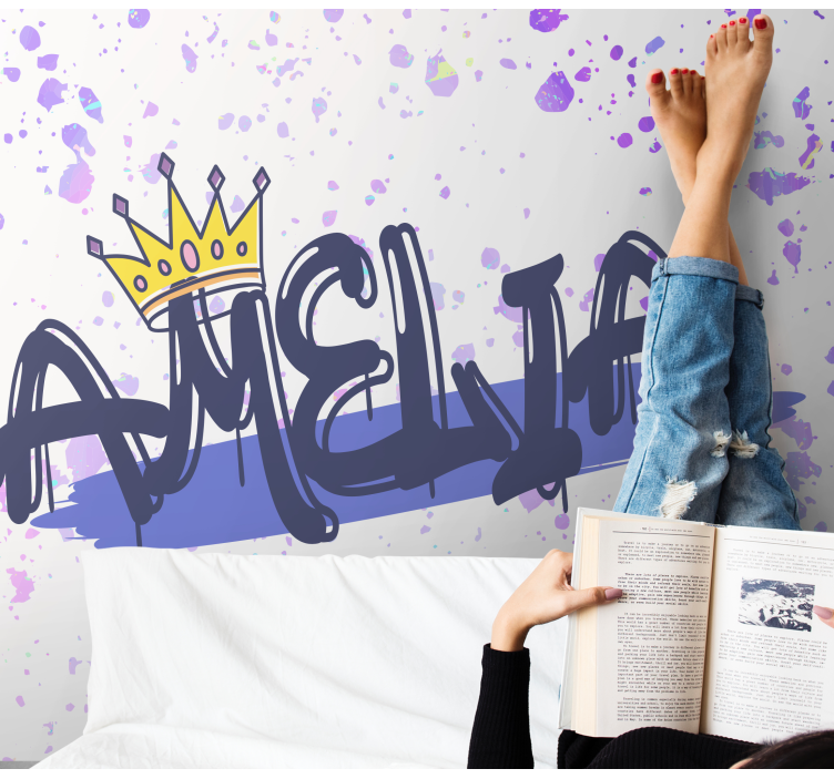 Quote wall mural with personalized name design - TenStickers