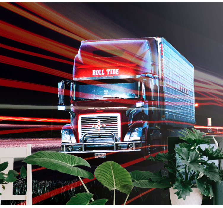 Red Truck Motion vehicle wall mural - TenStickers