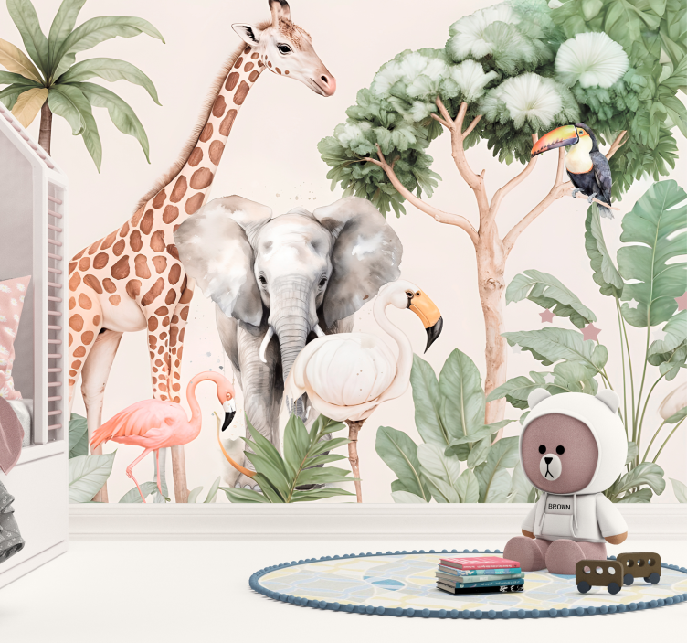 Savannah landscape animal wall mural - TenStickers