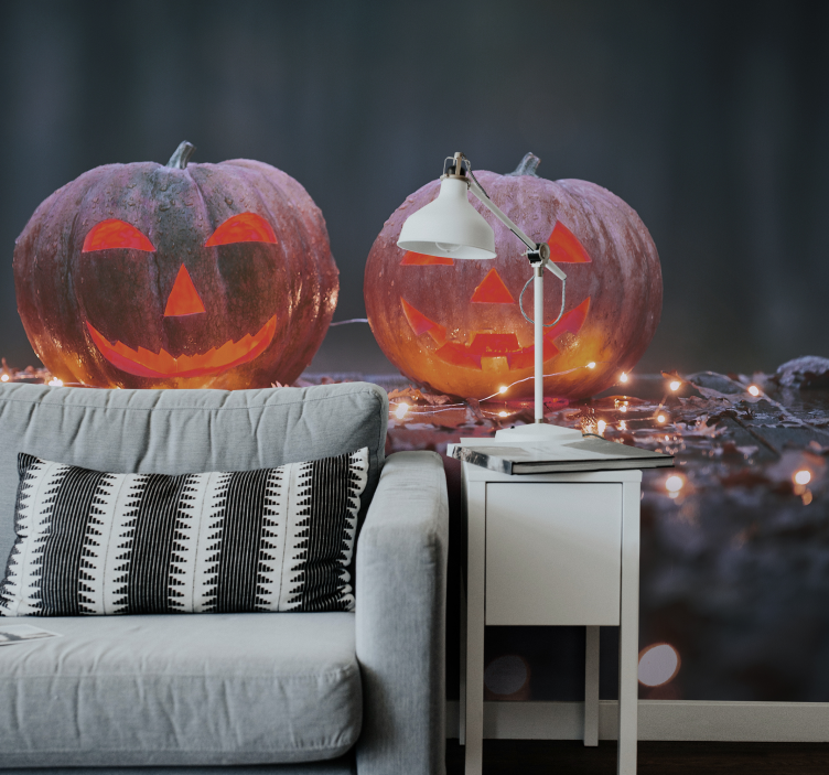 Scary night pumpking wall mural - TenStickers