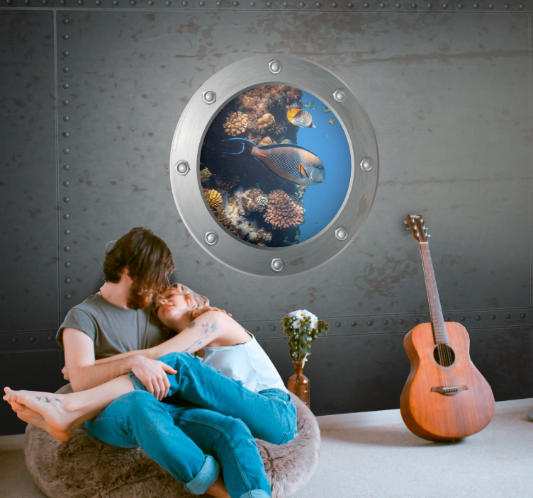 Sea animals wall mural aquatic life scene - TenStickers