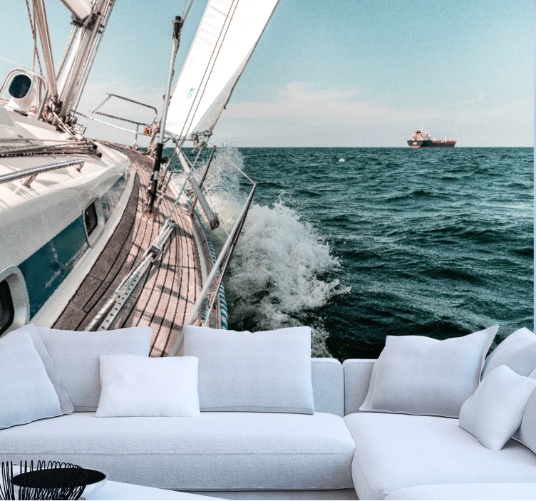 Sea animals wall mural sailing adventure - TenStickers